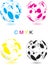 Abstract CMYK sphere