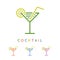 Abstract cocktail glass icons