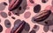 Abstract cocoa bean pattern on a muted color background