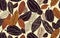 Abstract cocoa bean pattern on a muted color background