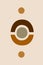 Abstract coffee beans. Planets, space. Cream background. . business layout, corporate identity, universal template