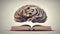 Abstract Cognitive Concept , Books Forming Brain Shape, Symbolizing Wisdom, Mental Exercise