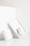 Abstract collection of different white objects, modern minimal decor