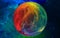 Abstract color blurred planet in space, other worlds, a fantastic planet in another galaxy