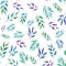 Abstract color branches, seamless pattern. Watercolor illustration. Design for backgrounds, wallpapers and packaging