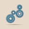 Abstract Color gear beautiful,four pieces gears set icon on background.Vector illustration