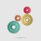 Abstract Color gear beautiful,four pieces gears set icon on background.Vector illustration