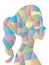 Abstract color polygon woman shape