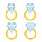 Abstract color shine diamond cristal ring collection icon for gemstone concept design