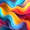 Abstract colored bright background. Multicolored waves. AI generated