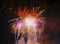 Abstract colored firework on dark sky background