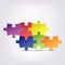 Abstract colored group puzzle background