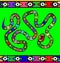 Abstract colored image of serpent