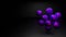 Abstract colored moving liquid balls on a dark background with shadow, 3D animation.
