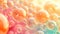 Abstract colorful background with colorful glossy balls and bubbles