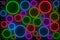 Abstract colorful background with glowing circles