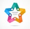 Abstract colorful background infographic with star