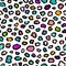 Abstract colorful boho leopard pattern.