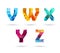 Abstract colorful capital letters set.