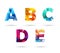 Abstract colorful capital letters set.