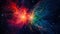 abstract colorful celestial collision between two stars in space generative ai