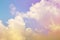 Abstract colorful clouds background pastel color on bright blue sky for graphic presentation