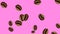 Abstract colorful coffee beans animation
