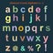 Abstract Colorful Crack Alphabet lowercase a - z