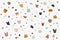 Abstract colorful dogs terrazzo pattern background in neutral tones