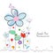 Abstract colorful doodle floral greeting card