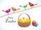 Abstract colorful easter birds wallpaper