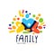 Abstract colorful family logo design template