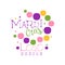 Abstract colorful festive logo design template for Mardi Gras holiday. Carnival and masquerade theme. Vector isolated on