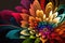 Abstract colorful flower bloom Chrysanthemum blossom in rainbow petals. Vivid art background wallpaper.