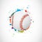 Abstract Colorful Grunge Baseball Ball