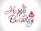 Abstract colorful happy birthday text