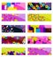 Abstract colorful header set vector design.