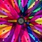Abstract colorful kaleidoscope vector background on black.