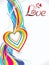 Abstract colorful love wave background