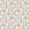 Abstract colorful messy doodle flower seamless pattern