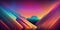 Abstract Colorful Metaverse Gradient Background Horizontal Futuristic Landscape. Generative AI