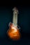 Abstract colorful motion blur guitar on dark