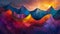 Abstract colorful mountain landscape digital art