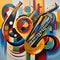 Abstract Colorful Musical Instruments