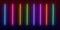 abstract colorful neon light pattern with various lens flare and light rays.