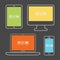Abstract colorful outline smart devices icons set