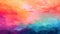 Abstract Colorful Painting: Soft Gradients, Impasto, Richly Colored Skies