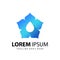Abstract Colorful Pentagon Drops Flower Logo Design Template Premium Vector