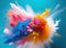 Abstract colorful powder, illustration. Explosion of multicolored powder.