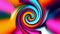 Abstract colorful psychedelic disco swirl seamless loop motion background. 4K 3D gradient vivid rainbow color hypnosis spiral anim